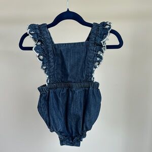 Denim Ruffle Kids Overalls